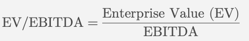 Ratio EV/EBITDA formula