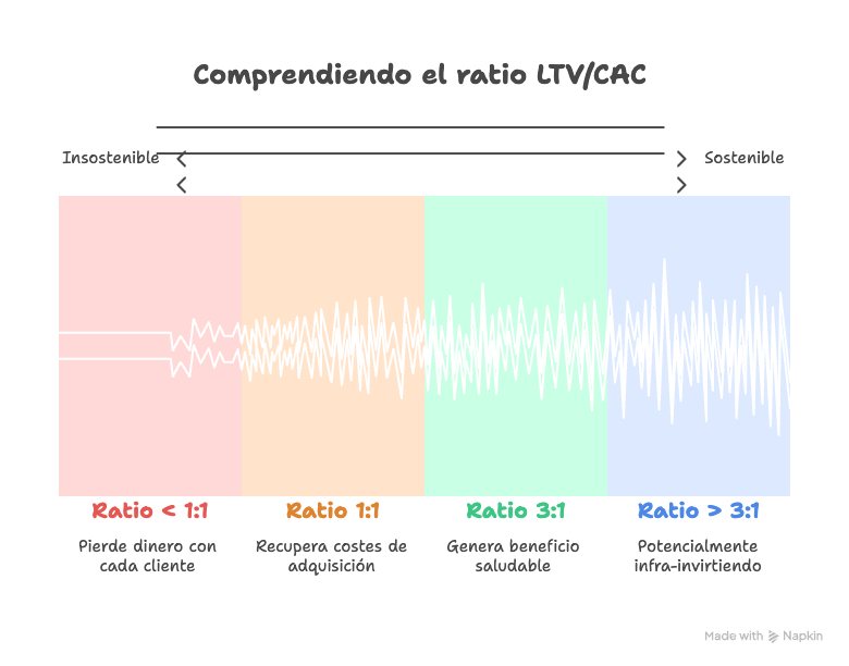 como interpretar el ratio LTV / CAC